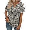 image:imageWIHOLL Womens Plus Size Spring Tops Oversized Short Sleeve Shirts Airport Travel Outfits Leopard Print 3XL