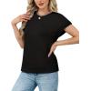 image:imageWIHOLL Womens Summer Cap Sleeve Crochet Tops Hollow Out Spring Sweaters Vacation Cruise Outfits 2026 Fashion ClothingAblack