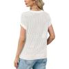 image:imageWIHOLL Womens Summer Cap Sleeve Crochet Tops Hollow Out Spring Sweaters Vacation Cruise Outfits 2026 Fashion ClothingAwhite