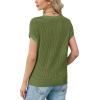 image:imageWIHOLL Womens Summer Cap Sleeve Crochet Tops Hollow Out Spring Sweaters Vacation Cruise Outfits 2026 Fashion ClothingCarmy Green
