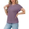 image:imageWIHOLL Womens Summer Cap Sleeve Crochet Tops Hollow Out Spring Sweaters Vacation Cruise Outfits 2026 Fashion ClothingGgrey Purple