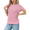 image:imageWIHOLL Womens Summer Cap Sleeve Crochet Tops Hollow Out Spring Sweaters Vacation Cruise Outfits 2026 Fashion ClothingGpink
