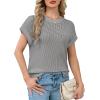 image:imageWIHOLL Womens Summer Cap Sleeve Crochet Tops Hollow Out Spring Sweaters Vacation Cruise Outfits 2026 Fashion ClothingIgrey