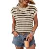 image:imageWIHOLL Womens Summer Cap Sleeve Crochet Tops Hollow Out Spring Sweaters Vacation Cruise Outfits 2026 Fashion ClothingJapricot Black