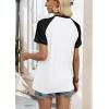 image:imageWIHOLL Womens Summer Tops Color Block Short Sleeve Raglan Shirts Spring Fashion Clothes Vacation OutfitsBlack White