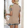 image:imageWIHOLL Womens Summer Tops Color Block Short Sleeve Raglan Shirts Spring Fashion Clothes Vacation OutfitsBoho Brown