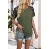 image:imageWIHOLL Womens Summer Tops Color Block Short Sleeve Raglan Shirts Spring Fashion Clothes Vacation OutfitsCamo Army Green