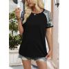 image:imageWIHOLL Womens Summer Tops Color Block Short Sleeve Raglan Shirts Spring Fashion Clothes Vacation OutfitsGraphic Black