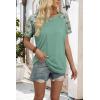 image:imageWIHOLL Womens Summer Tops Color Block Short Sleeve Raglan Shirts Spring Fashion Clothes Vacation OutfitsGraphic Light Green