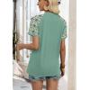 image:imageWIHOLL Womens Summer Tops Color Block Short Sleeve Raglan Shirts Spring Fashion Clothes Vacation OutfitsGraphic Light Green