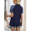 image:imageWIHOLL Womens Summer Tops Color Block Short Sleeve Raglan Shirts Spring Fashion Clothes Vacation OutfitsGraphic Navy