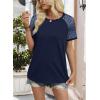 image:imageWIHOLL Womens Summer Tops Color Block Short Sleeve Raglan Shirts Spring Fashion Clothes Vacation OutfitsGraphic Navy