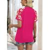 image:imageWIHOLL Womens Summer Tops Color Block Short Sleeve Raglan Shirts Spring Fashion Clothes Vacation OutfitsLeopard Pink