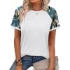 image:imageWIHOLL Womens Summer Tops Color Block Short Sleeve Raglan Shirts Spring Fashion Clothes Vacation OutfitsWhite