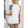 image:imageWIHOLL Womens Summer Tops Color Block Short Sleeve Raglan Shirts Spring Fashion Clothes Vacation OutfitsWhite
