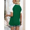 image:imageWIHOLL Womens Summer Tops Color Block Short Sleeve Raglan Shirts Spring Fashion Clothes Vacation OutfitsWhite Green