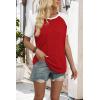 image:imageWIHOLL Womens Summer Tops Color Block Short Sleeve Raglan Shirts Spring Fashion Clothes Vacation OutfitsWhite Red