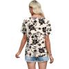 image:imageWIHOLL Womens Summer Tops Trendy 2 in 1 Blouses Short Sleeve Shirts Casual T Shirts Beach Vacation ClothesBeige Floral