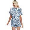 image:imageWIHOLL Womens Summer Tops Trendy 2 in 1 Blouses Short Sleeve Shirts Casual T Shirts Beach Vacation ClothesBlue Ethnic Floral