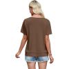 image:imageWIHOLL Womens Summer Tops Trendy 2 in 1 Blouses Short Sleeve Shirts Casual T Shirts Beach Vacation ClothesBrown Leopard Print