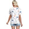 image:imageWIHOLL Womens Summer Tops Trendy 2 in 1 Blouses Short Sleeve Shirts Casual T Shirts Beach Vacation ClothesLeaf Flower