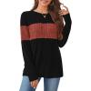 image:imageWIHOLL Womens Sweaters Trendy Color Block Tops Long Sleeve Shirts Fall Outfits Early Fall Fashion 2025 Winter ClothingCaramel