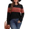 image:imageWIHOLL Womens Sweaters Trendy Color Block Tops Long Sleeve Shirts Fall Outfits Early Fall Fashion 2025 Winter ClothingCaramel