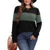 image:imageWIHOLL Womens Sweaters Trendy Color Block Tops Long Sleeve Shirts Fall Outfits Early Fall Fashion 2025 Winter ClothingGreen