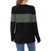 image:imageWIHOLL Womens Sweaters Trendy Color Block Tops Long Sleeve Shirts Fall Outfits Early Fall Fashion 2025 Winter ClothingGreen