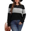 image:imageWIHOLL Womens Sweaters Trendy Color Block Tops Long Sleeve Shirts Fall Outfits Early Fall Fashion 2025 Winter ClothingGrey
