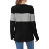 image:imageWIHOLL Womens Sweaters Trendy Color Block Tops Long Sleeve Shirts Fall Outfits Early Fall Fashion 2025 Winter ClothingGrey
