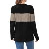 image:imageWIHOLL Womens Sweaters Trendy Color Block Tops Long Sleeve Shirts Fall Outfits Early Fall Fashion 2025 Winter ClothingKhaki