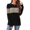 image:imageWIHOLL Womens Sweaters Trendy Color Block Tops Long Sleeve Shirts Fall Outfits Early Fall Fashion 2025 Winter ClothingKhaki