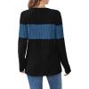 image:imageWIHOLL Womens Sweaters Trendy Color Block Tops Long Sleeve Shirts Fall Outfits Early Fall Fashion 2025 Winter ClothingNavy