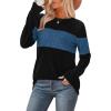 image:imageWIHOLL Womens Sweaters Trendy Color Block Tops Long Sleeve Shirts Fall Outfits Early Fall Fashion 2025 Winter ClothingNavy