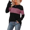 image:imageWIHOLL Womens Sweaters Trendy Color Block Tops Long Sleeve Shirts Fall Outfits Early Fall Fashion 2025 Winter ClothingPurple