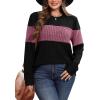 image:imageWIHOLL Womens Sweaters Trendy Color Block Tops Long Sleeve Shirts Fall Outfits Early Fall Fashion 2025 Winter ClothingPurple