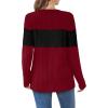 image:imageWIHOLL Womens Sweaters Trendy Color Block Tops Long Sleeve Shirts Fall Outfits Early Fall Fashion 2025 Winter ClothingRed Black