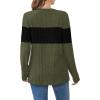 image:imageWIHOLL Womens Sweaters Trendy Color Block Tops Long Sleeve Shirts Fall Outfits Early Fall Fashion 2025 Winter ClothingUnique Army Green