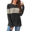 image:imageWIHOLL Womens Sweaters Trendy Color Block Tops Long Sleeve Shirts Fall Outfits Early Fall Fashion 2025 Winter ClothingUnique Beige Print