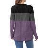 image:imageWIHOLL Womens Sweaters Trendy Color Block Tops Long Sleeve Shirts Fall Outfits Early Fall Fashion 2025 Winter ClothingUnique Grey Purple
