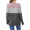 image:imageWIHOLL Womens Sweaters Trendy Color Block Tops Long Sleeve Shirts Fall Outfits Early Fall Fashion 2025 Winter ClothingUnique Pink Grey