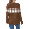 image:imageWIHOLL Womens Sweaters Trendy Color Block Tops Long Sleeve Shirts Fall Outfits Early Fall Fashion 2025 Winter ClothingUnique Plaid