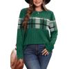 image:imageWIHOLL Womens Sweaters Trendy Color Block Tops Long Sleeve Shirts Fall Outfits Early Fall Fashion 2025 Winter ClothingUnique Plaid Green