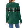 image:imageWIHOLL Womens Sweaters Trendy Color Block Tops Long Sleeve Shirts Fall Outfits Early Fall Fashion 2025 Winter ClothingUnique Plaid Green