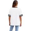 image:imageWIHOLL Womens T Shirts Loose Fit Short Sleeve Tees Crew Neck Color Block Summer Tops 2026 Fashion01  White