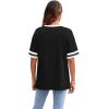 image:imageWIHOLL Womens T Shirts Loose Fit Short Sleeve Tees Crew Neck Color Block Summer Tops 2026 Fashion02  Black