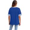 image:imageWIHOLL Womens T Shirts Loose Fit Short Sleeve Tees Crew Neck Color Block Summer Tops 2026 Fashion04  Blue