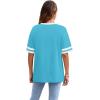 image:imageWIHOLL Womens T Shirts Loose Fit Short Sleeve Tees Crew Neck Color Block Summer Tops 2026 Fashion04  Sky Blue