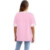image:imageWIHOLL Womens T Shirts Loose Fit Short Sleeve Tees Crew Neck Color Block Summer Tops 2026 Fashion05  Light Pink
